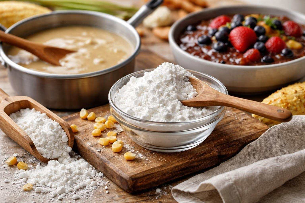 Corn starch molecular structure illustrating thickening mechanism in cooking applications