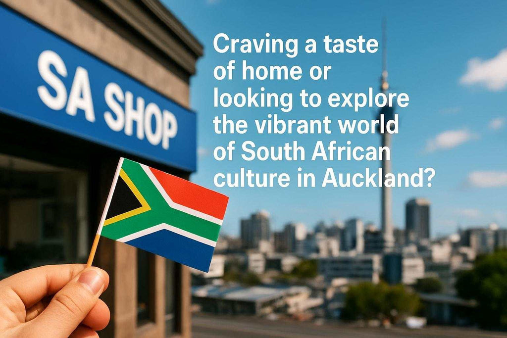 Inside a busy South African shop in Auckland filled with authentic foods and cultural products