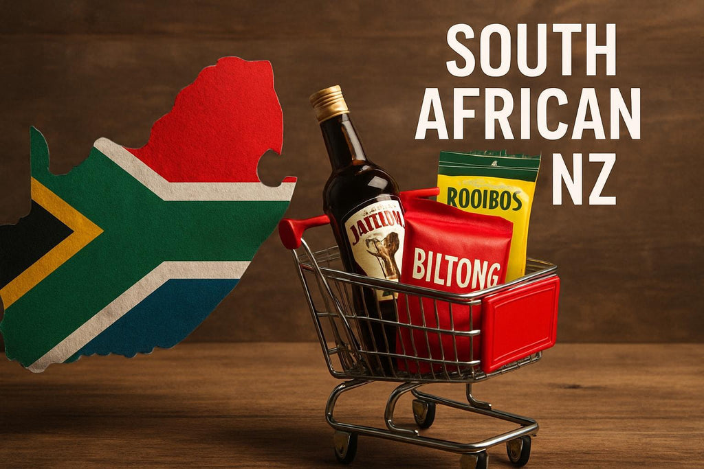 South African Shop NZ with authentic snacks and groceries in Auckland store interior