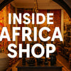Exterior and interior view of Inside Africa Shop in New Zealand showcasing vibrant African cultural products and décor