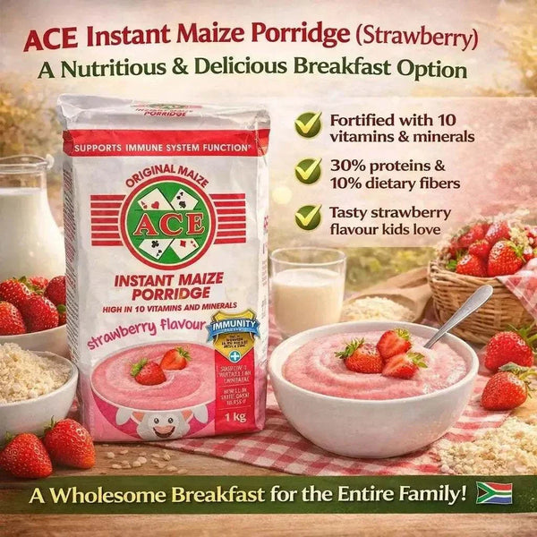 ACE Instant Maize Porridge Strawberry Flavour 1kg pack – product image 4