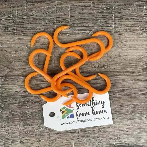 Pack of 10 orange plastic biltong hooks for Mellerware biltong dryer