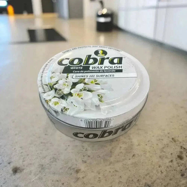 Cobra Polish White 350ml floor polish bottle providing superior shine and cleaning for multiple surfaces