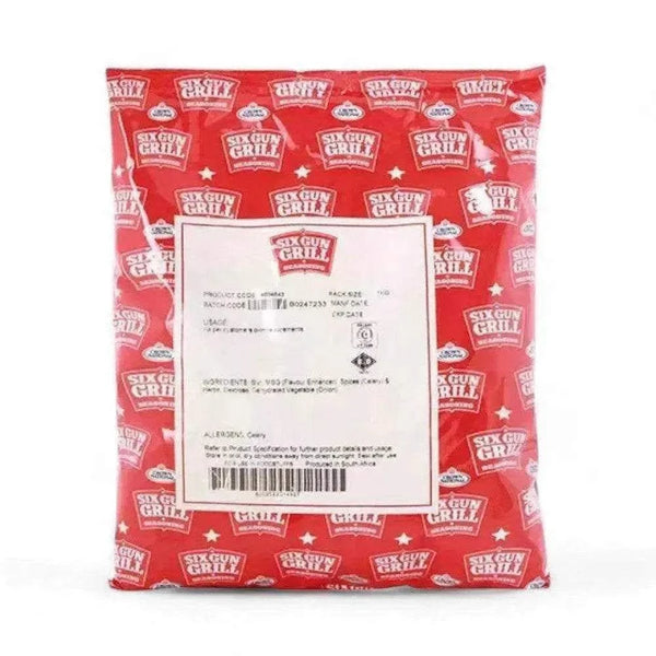 Crown National Safari Six Gun Seasoning 1kg bag for grilling beef, chicken, pork, and lamb with bold aromatic spices