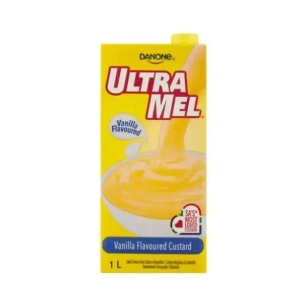 Danone Ultramel Custard 1 litre rich creamy dessert packaging