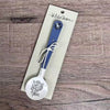 Enamel sugar spoon with wooden handle and Fijnbos flower engraving