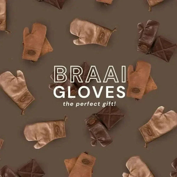 Genuine leather gloves and potholder set by Woesmooi