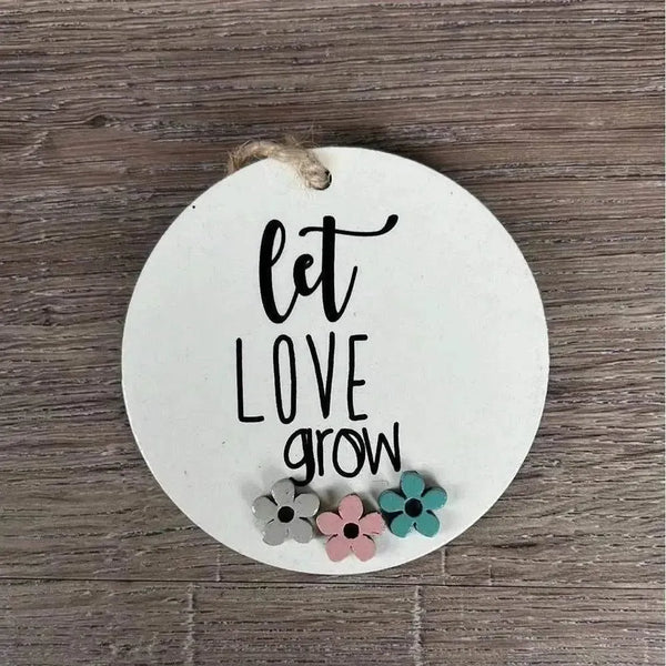 Wooden Gift Tag with Let Love Grow inscription