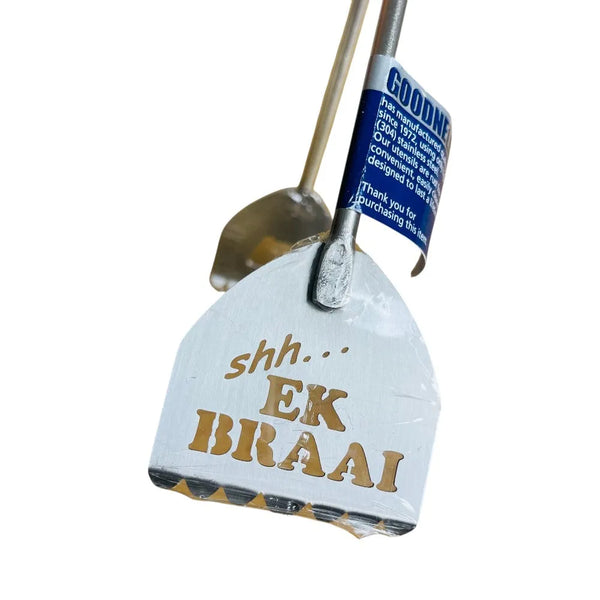 GoodNel Braai Tongs (Stainless Steel) - shh... EK BRAAI (340mm)