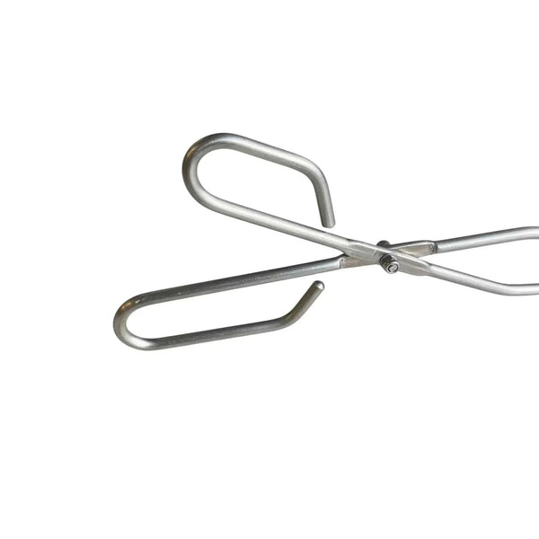 GoodNel Hamburger Tongs stainless steel 410mm for grilling and braai with ergonomic handle and triangular paddle grip