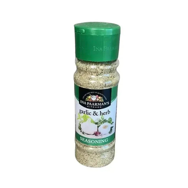 Ina Paarman Garlic and Herb seasoning bottle 200ml for versatile cooking and flavor enhancement