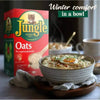 Jungle Oats 1kg with a warm savoury oat bowl for winter breakfast