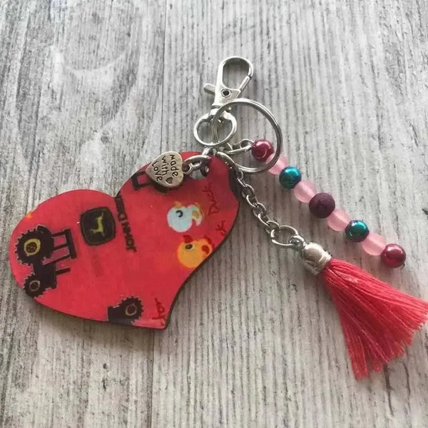 Keyring John Deere Heart 60mm accessory