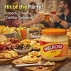 Melrose Processed Cheese Spread Cheddar 250g jar with creamy cheddar cheese spread
