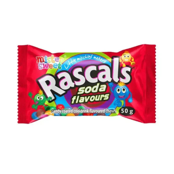 Mr Sweet Rascals Soda 50g chewy fruity sweets pack