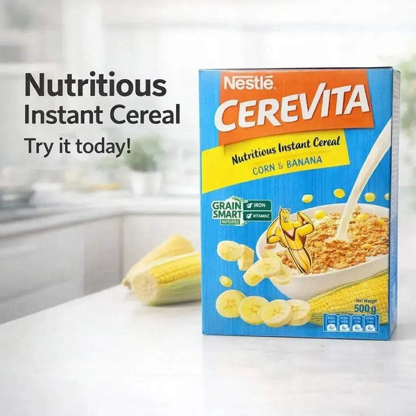 Nestle Cerevita Nutritious Instant Cereal (Corn & Banana) - 500g promotional image