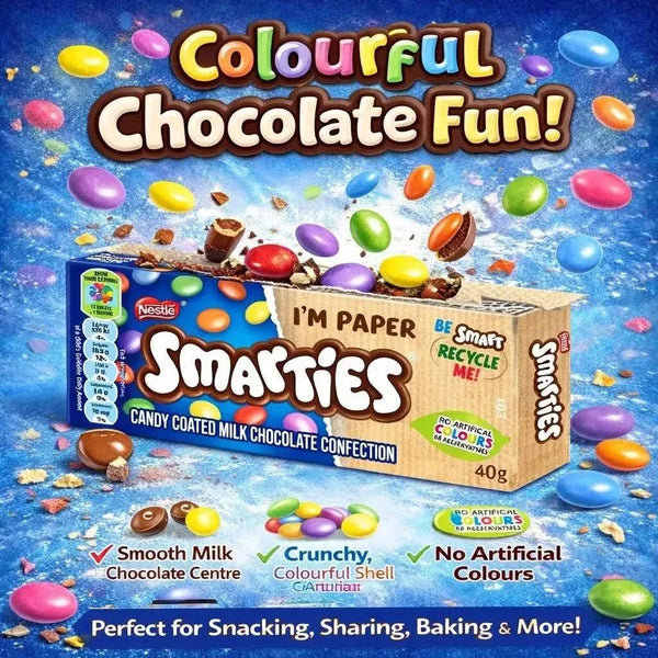 Nestlé Smarties 40g pack colorful candy-coated milk chocolate snack