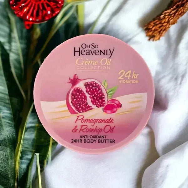 Oh So Heavenly Creme Oil Body Butter with Pomegranate and Rosehip Oil 200ml jar
