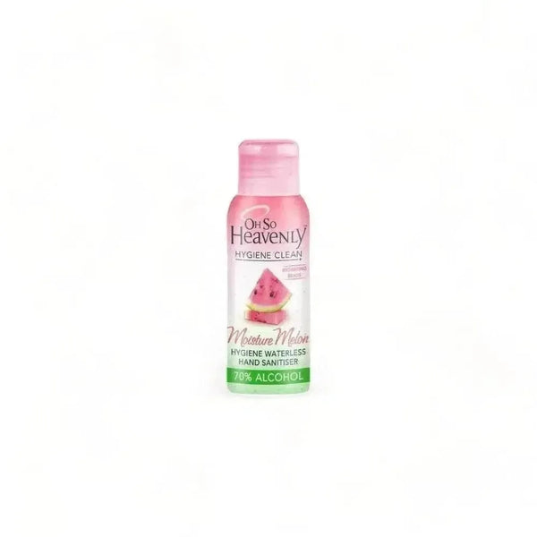 Oh So Heavenly Hygiene Clean Waterless Hand Sanitiser Moisture Melon 60ml with 70% alcohol and Vitamin E beads