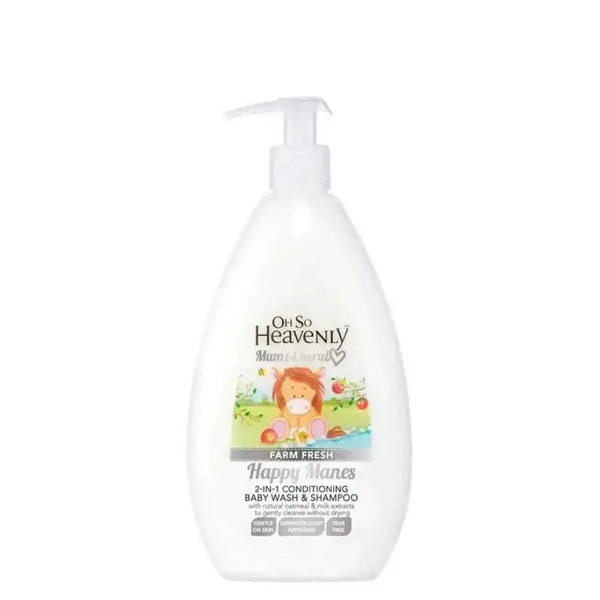 Oh So Heavenly Mum & Cherub Farm Fresh Happy Manes 2-in-1 conditioning baby wash and shampoo 500ml bottle