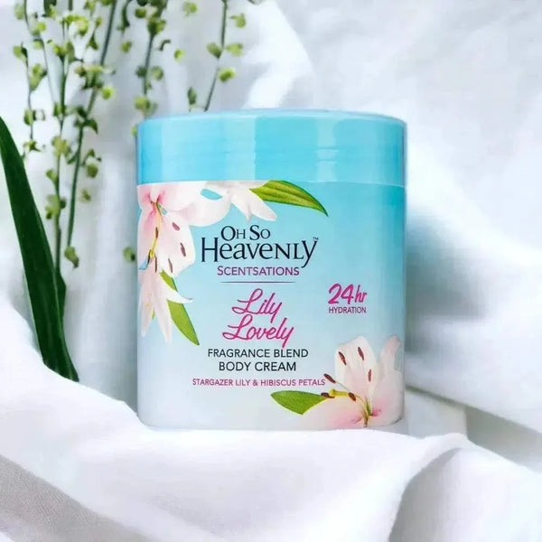 Oh So Heavenly Scentsations Lily Lovely 470ml body cream with floral fragrance and 24-hour hydration