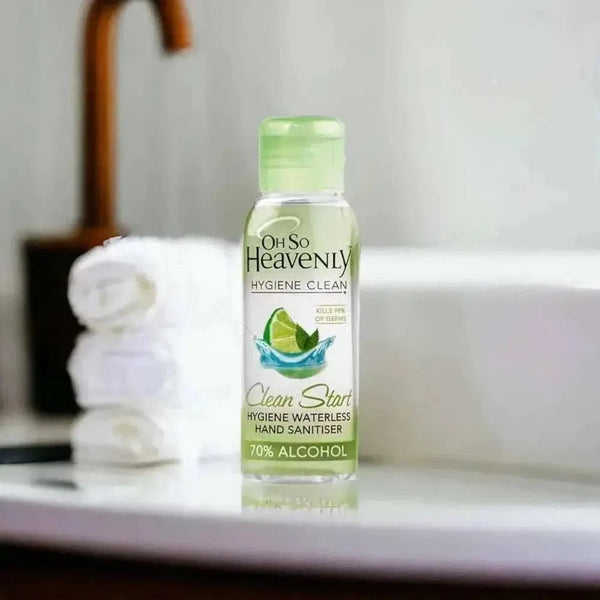 Oh So Heavenly Clean Start Hygiene 60ml waterless hand sanitiser with 70% alcohol for germ protection