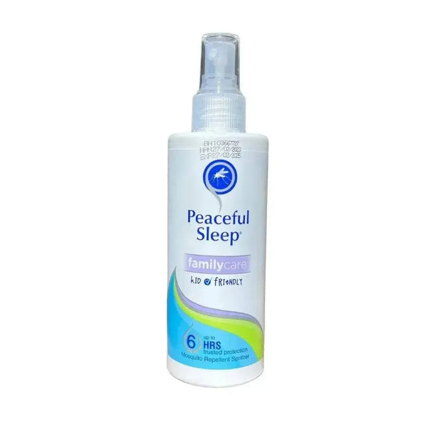 Peaceful Sleep Mosquito Repellent Family Care Spritzer 200ml bottle with natural plant-based ingredients for effective mosquito protection