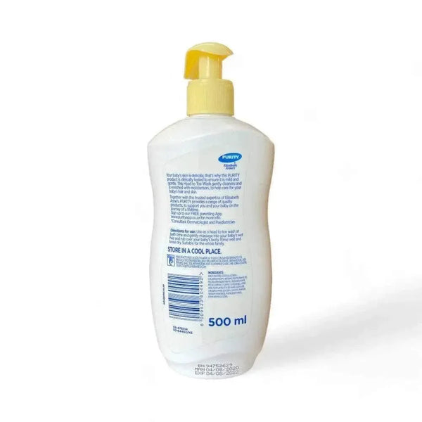 Purity Fresh Head to Toe Wash 500ml bottle for gentle, tear-free cleansing and 24-hour moisture