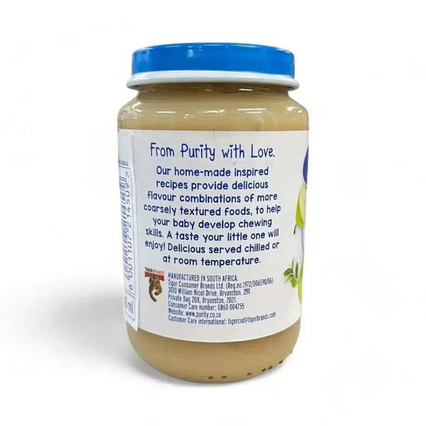 PURITY Pear & Yogurt baby puree jar 200ml with smooth texture and natural ingredients
