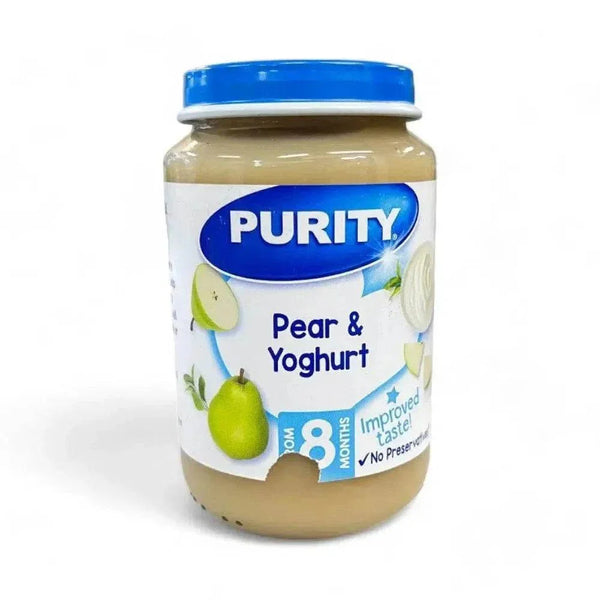 Purity Pear & Yogurt baby food jar 200ml with smooth pear and yogurt puree for infants from 8 months