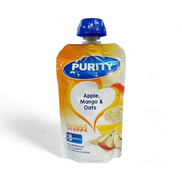 Purity Sachet Brekkie Apple Mango & Oats 110ml baby snack pouch with natural ingredients and no preservatives