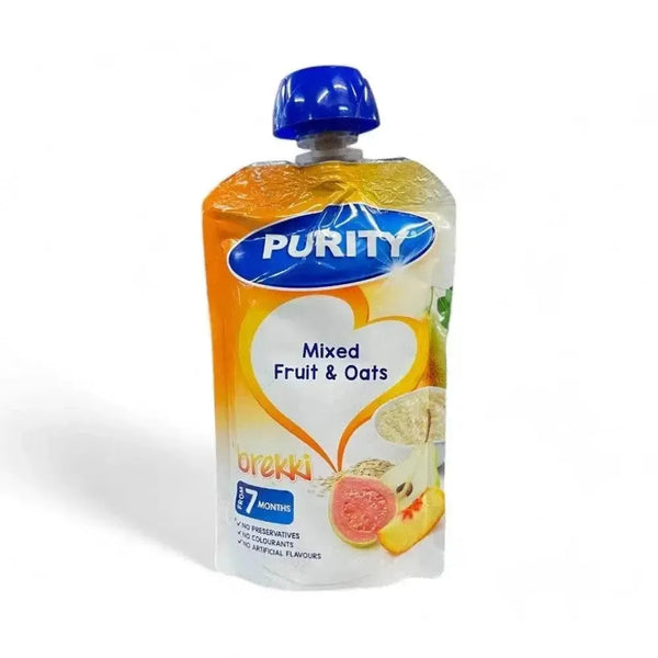Purity Sachet Brekkie Mixed Fruit and Oats 110ml baby snack pouch