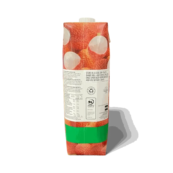 Rhodes 100% Fruit Juice Litchi 1 litre carton with lychee fruit design