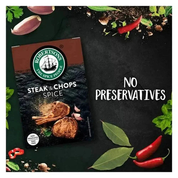 Robertsons Refill Steak & Chop 80g premium natural spice blend for meat dishes