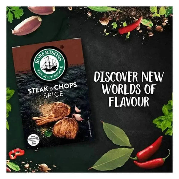 Robertsons Refill Steak & Chop 80g natural spice blend for grilling and cooking meat