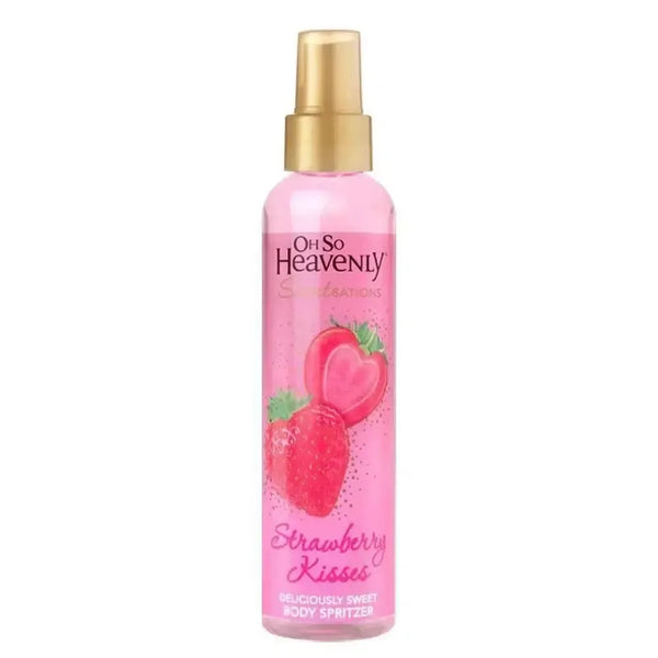 Oh So Heavenly Scentsations Body Spritzer Strawberry Kisses 200ml bottle with sweet strawberry fragrance