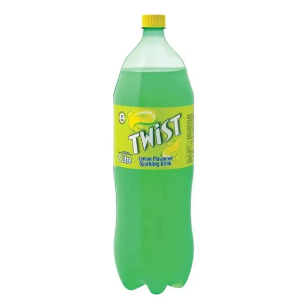 Schweppes Lemon Twist 2 litre sparkling soda water with lemon flavor bottle