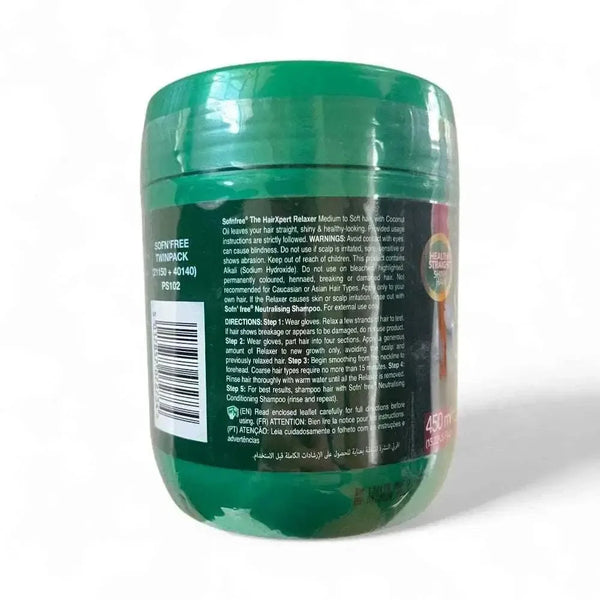 Sofn'free Creme Relaxer Regular 450ml with coconut oil for medium and soft hair