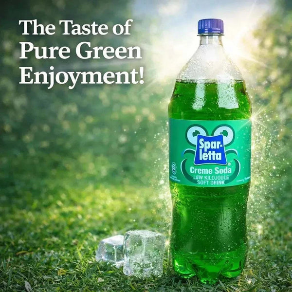 2 litre bottle of Sparletta Cream Soda, iconic South African sweet vanilla soft drink