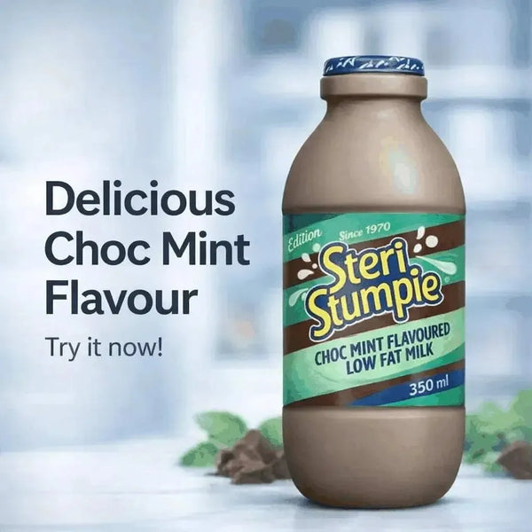 Steri Stumpie - Choc Mint Flavoured Low Fat Mlk (350ml) Facebook Ad