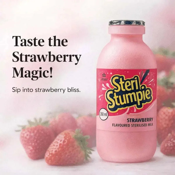 Steri Stumpie - Strawberry Flavoured Low Fat Milk (350ml) Facebook Ad