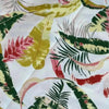 Beige tablecloth with pink and mustard tropical flowers, 275x140cm, elegant and durable design