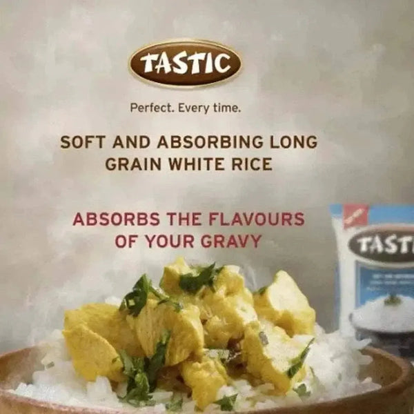 Tastic Soft & Absorbing Long Grain White Rice 2kg pack for flavorful meals