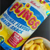 Willards Flings 150g packet of bite-sized, fluffy, flavorful maize snacks from South Africa