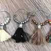 Set of 6 colorful tassel wine glass charms, ring size approx 4cm, Wine Glass Charms - Tassels 3