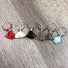 Set of 6 colorful tassel wine glass charms, 4cm rings