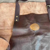 Woesmooi Genuine leather Apron in brown, crafted for special occasions from vintage-style leather