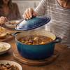 LK Flat Potjie Bake Pot 5L - BLUE Enamel(#12) * Facebook Ad