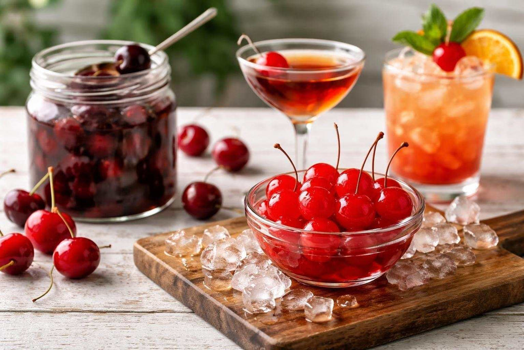 Diagram illustrating the evolution of maraschino cherry production methods