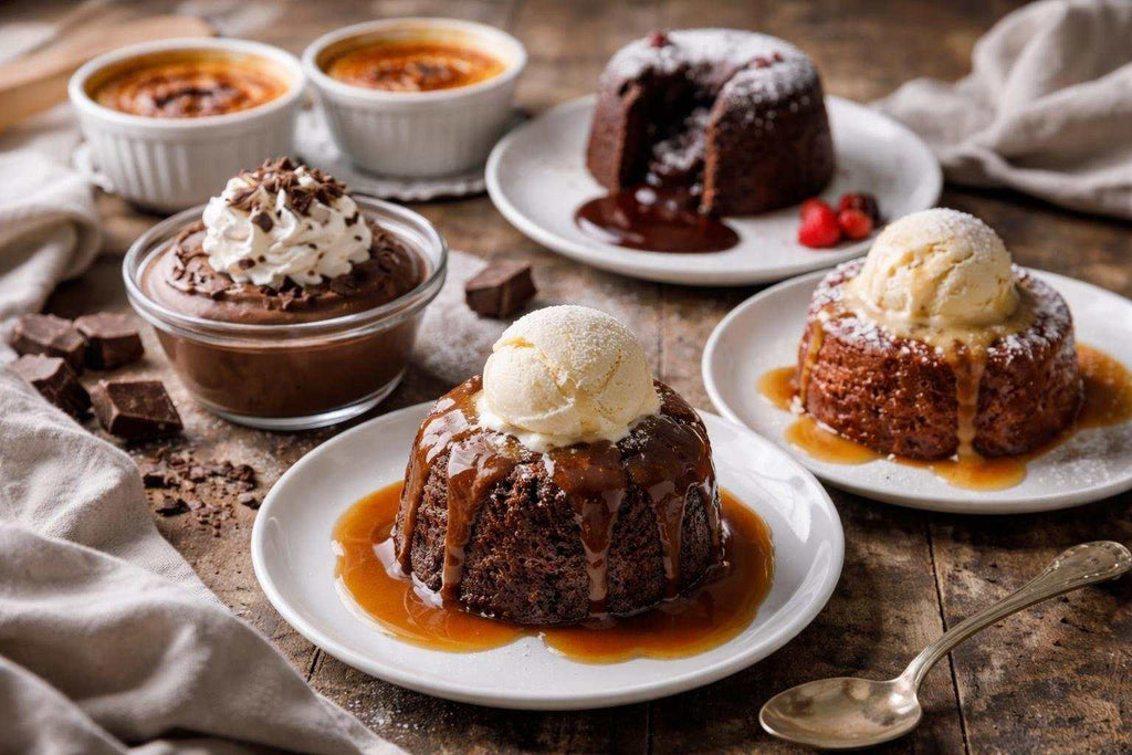 assortment of global pudding desserts showcasing sweet tradition and dessert delight